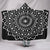 Black Mandala Hooded Blanket