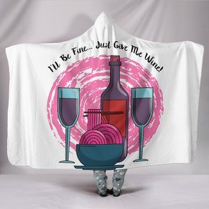 Wine Lover - Cozy Warm Hooded Sherpa And Microfiber Blanket With Hood