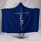 Faith Blue Hooded Blanket
