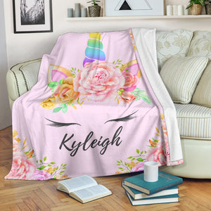 Kyleigh Personalized Premium Unicorn Blanket