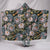 White Lotus Dragonfly Hooded Blanket