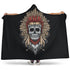 Tribal Chief Skull (Black) - Hooded Blankets