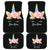 Front And Back Unicorn Car Mats (Set of 4) - Black Style Without Flowers