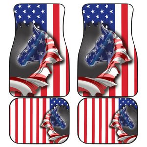 Horse USA Flag - Car Mats Set of 4 - Car Floor Mats Protection Decoration