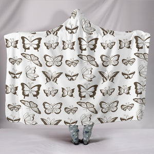 Butterfly Cozy Warm Hooded Sherpa And Microfiber Blanket With Hood