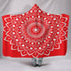 Red Mandala Sherpa Hooded Blanket
