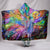 Peacock Nexsus Cozy Warm Hooded Sherpa And Microfiber Blanket With Hood