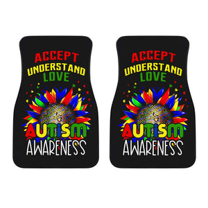 Autism Awareness Sunflower Car Mats Cover Gift (Set of 2 or 4)
