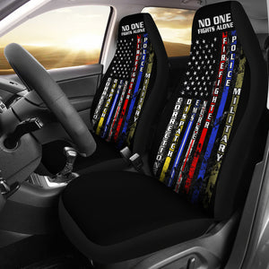 Firefighter - No One Fights Alone Car Seat Cover
