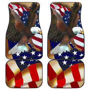 USA Flag Eagle Bird - Universal Front and Back Car Mats Gift (Set of 2 or 4)