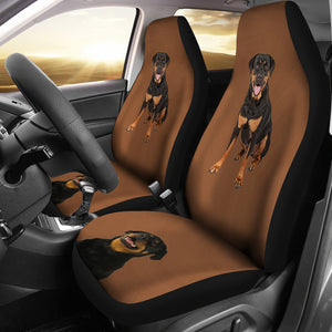 Brown Background Rottweiler Car Seat Cover