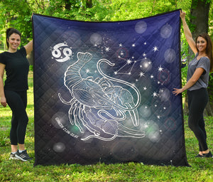 Cancer Horoscope Premium Quilt Blanket Twin Queen King Size Birthday Gift