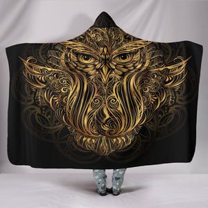 Gold Owl - Hooded Warm Cozy Blanket