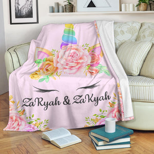 Personalized Unicorn Blanket - ZaRyah & ZaKyah
