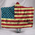 American USA Flag Cozy Warm Hooded Sherpa And Microfiber Blanket With Hood