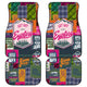 Camping Hiking Mountains - Red Universal Front and Back Car Mats (Set of 2 or 4)