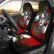 Sugar Skull Red Butterfly - Set of 2 Universal Front Car Seat Covers Protection