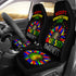 Autism Awareness Sunflower Black Car Seat Cover Dad Mom Gift (Set of 2)