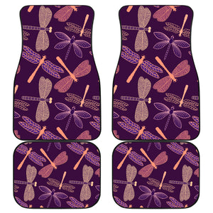 Dragonfly Violet Front And Back Car Mats (Set Of 4) - Freedom Look