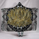 Spiritual Golden Lotus Hooded Blanket