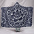 Black White Lotus Hooded Blanket