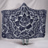 Black White Lotus Hooded Blanket
