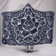Black White Lotus Hooded Blanket
