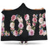 Floral Love (Black) - Hooded Blankets