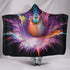 Psychedelic Alien Flower - Cozy Warm Hooded Sherpa And Microfiber Blanket