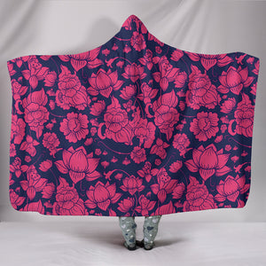 Pink Lotus Flower Hooded Blanket