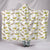Multiple Lotus Dragonfly White Hooded Blanket