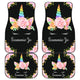 Sammie Jo - Personalized Unicorn Front And Back Car Mats (Set Of 4)