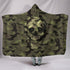 Camo Skull Camouflage Hooded Sherpa And Microfiber Blanket With Hood