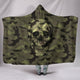 Camo Skull Camouflage Hooded Sherpa And Microfiber Blanket With Hood