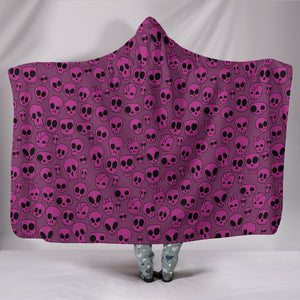 Pink Skulls Hooded Blanket