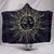 Bohemian Hand Drawn Sun and Moon Hooded Blanket