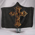 Gold Cross Cozy Warm Hooded Sherpa And Microfiber Blanket With Hood