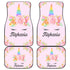 Stephanie - Personalized Unicorn Front And Back Car Mats (Set Of 4)