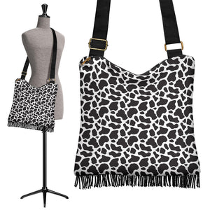 Cow Print Boho Crossbody Handbag Travel Bag