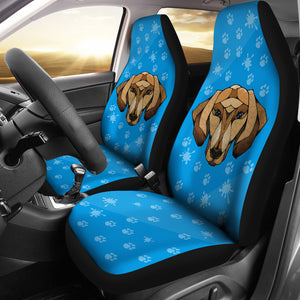 Dachshund Dog Face Blue Car Seat Covers