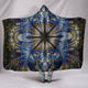 Fractal Mandala Warm Cozy Hooded Sherpa And Microfiber Blanket With Hood