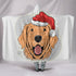 Golden Christmas Hooded Sherpa Blanket for Golden Retriever Dog Lovers