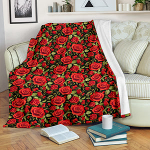 Red Rose Blanket Cozy Camping Picnic Portable Outdoor Blanket
