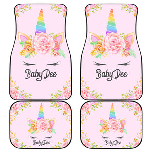 BabyDee - Personalized Unicorn Car Mats (Set Of 4)