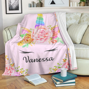 Vanessa - Personalized Unicorn Blanket