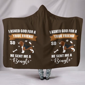 Beagle Dog - Cozy Warm Hooded Sherpa And Microfiber Blanket With Hood