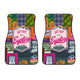 Camping Hiking Mountains - Red Universal Front and Back Car Mats (Set of 2 or 4)