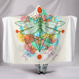 Mystical Symbols Dragonfly Hooded Blanket