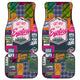 Camping Hiking Mountains - Pink Front and Back Car Mats (Set of 4)