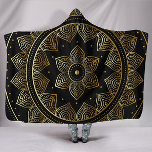 Lotus Gold Crafted Hooded Blanket